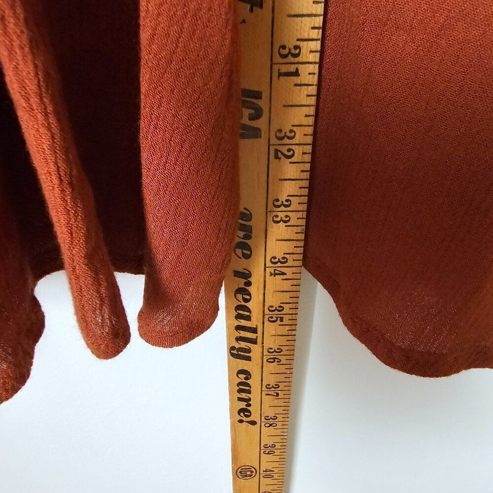 EUC FREE PEOPLE BOHO RUST EMBROIDERED SHORT DRESS SIZE M - Picture 16 of 16